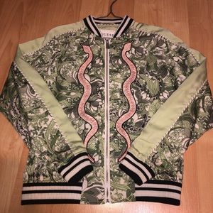 GUESS- sick printed bomber jacket.